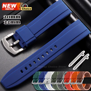 กีฬาสายนาฬิกาซิลิโคน 20 มม. 22 มม.Smartwatch Universal Watchband ยางรัดผู้หญิงผู้ชายเข็มขัดกันน้ํา