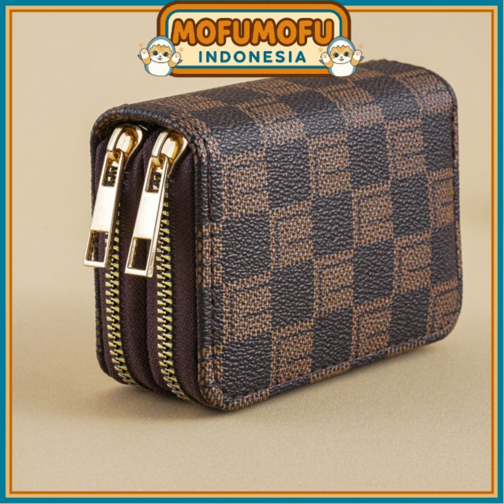 Alma Womens Elegant Brown Leather Branded 2-Zipper Wallet WA1244B7 ล่าสุด