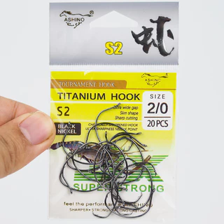 ตัวเบ็ดตกกุ้ง ASHINO-S2 TITANIUM HOOK (1ซอง 20 ตัว)