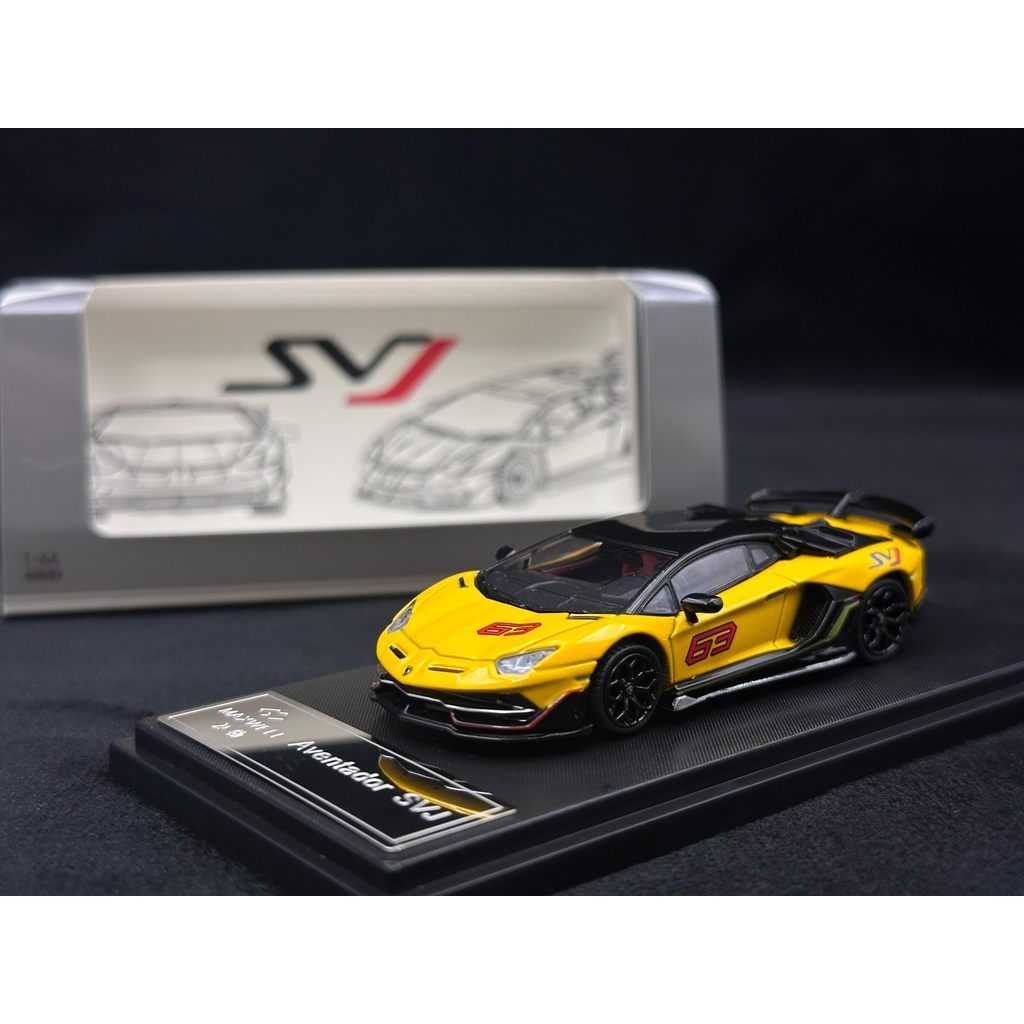 Ready Stock [Maxwell RM Lamborghini SVJ 63] 1: 64 Alloy Model 1.ใหม่เอี่ยมยังไม่ได้เปิดจัดส่งฟรี! 2.