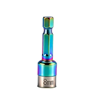 ดอกไขควงหกเหลี่ยม 8mm สำหรับสกรูเจาะในตัว เคลือบสีรุ้ง TEK ใช้กับหลังคาโลหะ