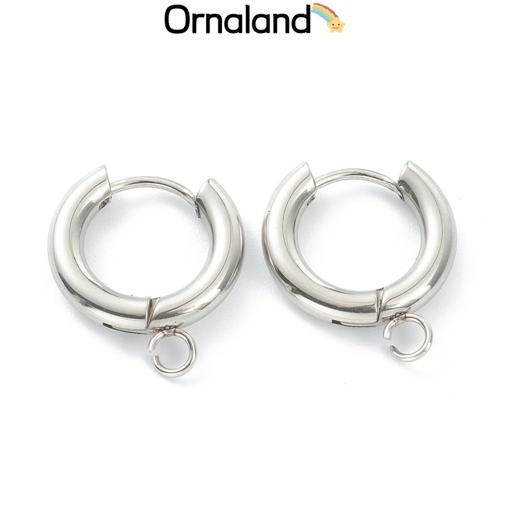 ต่างหู Huggie Hoop สแตนเลส 316L ทนทาน ไม่อันตรายต่อผิว ขนาด 18x16x3 มม., กว้าง 2.5 มม.