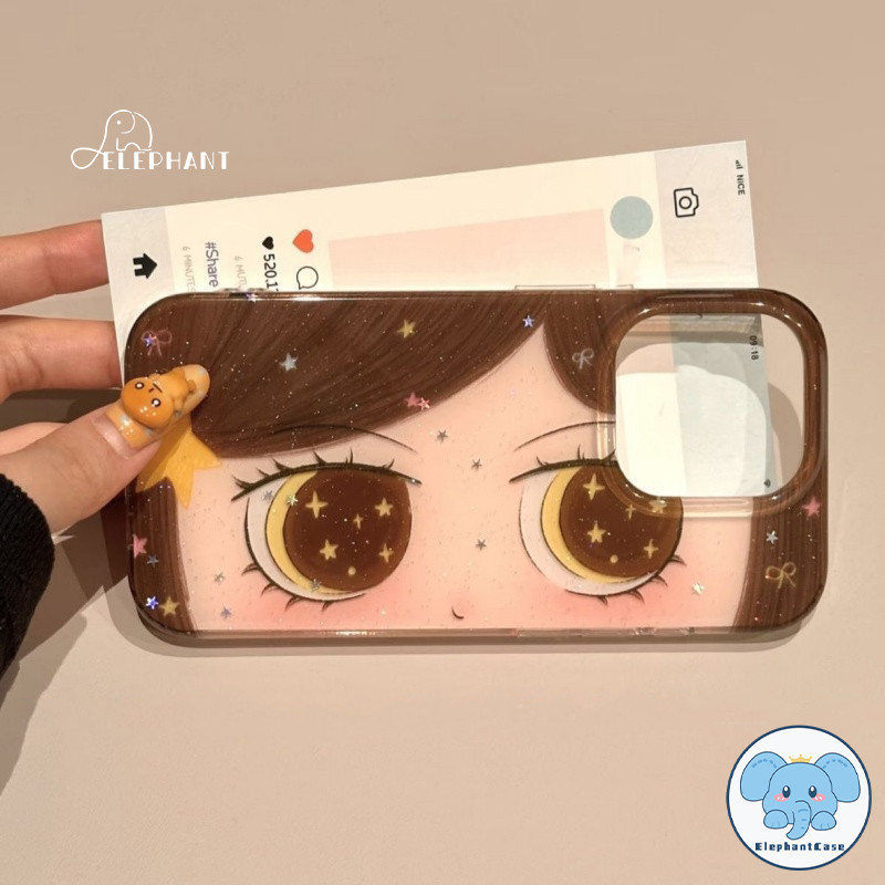 เคสไอโฟน17 14เคสผงกะพริบ ลายตาแคตรูนดาว น่ารัก2026 สำหรับ IPhone 17 13 15 16 12 11 14 Pro Max XR X XS 7 8 16 15 14 Plus - รูปที่ 2