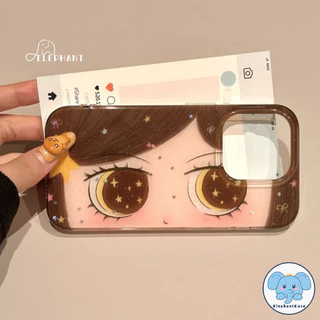 เคสไอโฟน17เคสผงกะพริบ ลายตาแคตรูนดาว น่ารัก2026 สำหรับ IPhone 17 AIR 13 15 16 12 11 14 Pro Max XR X XS 7 8 16 15 14 Plus