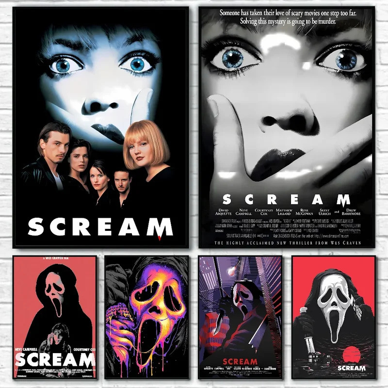 1PC คลาสสิกสยองขวัญ Thriller ภาพยนตร์ S-ScreaM โปสเตอร์โปสเตอร์กระดาษพิมพ์ห้องนั่งเล่นห้องนอน Entrance Bar Cafe Art ภาพวาด