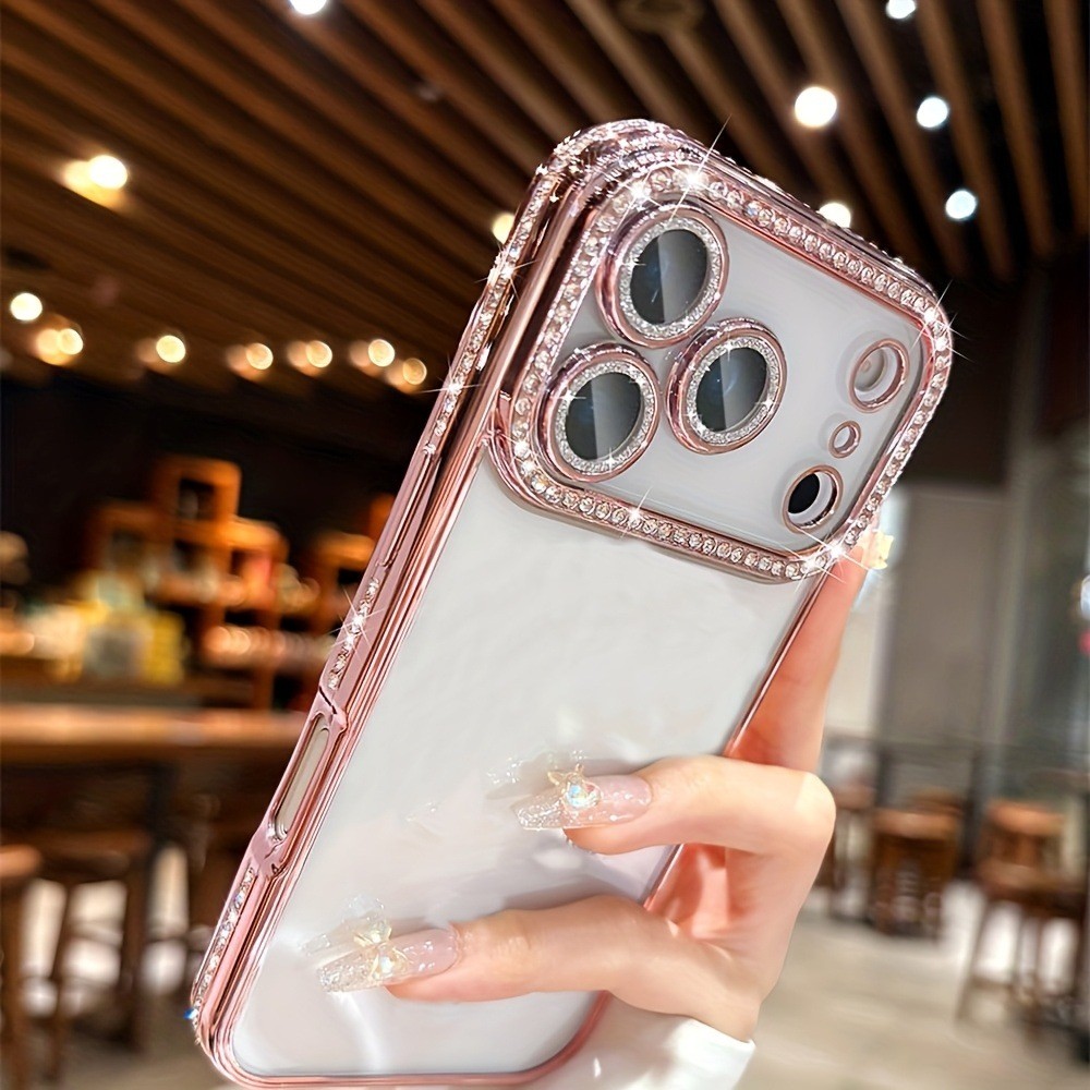 หรูหราประกายเพชรเคสโทรศัพท์หน้าต่างขนาดใหญ่สําหรับ ไอโฟน 17 16 15 14 13 มือโปร สูงสุด กันกระแทกป้องกันกล้องป้องกันการตกฮาร์ดปกหลัง