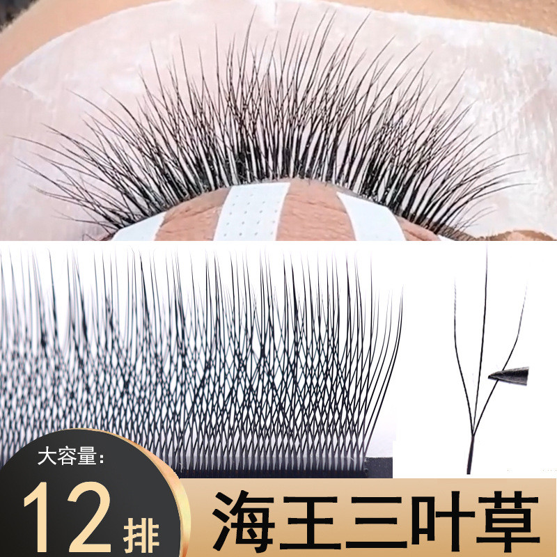 Spot Goods*Danyu New King Neptune Clover Eyelashes Long and Short Interlaced Grafted False Eyelashes