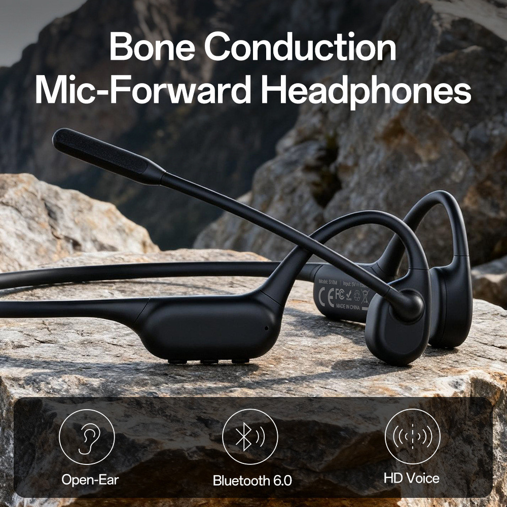 S18m พร้อมไมโครโฟน Bone Conduction ชุดหูฟังบลูทูธกีฬาโทรคุณภาพสูงใส