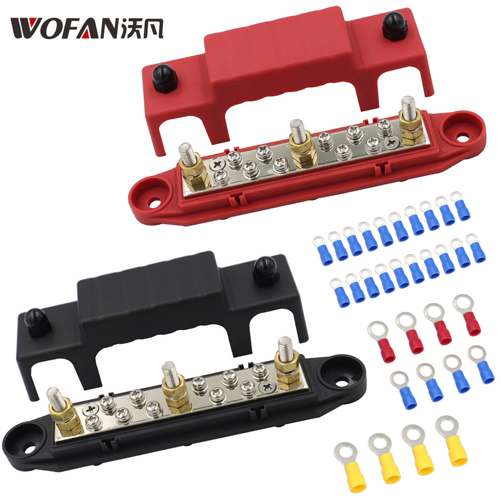 RV เรือกระจายบล็อก High Current Terminal Terminal Busbar M6 Stud Busbar Set