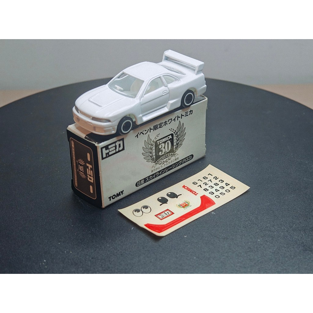 Domeka TOMICA TOMICA 30th Anniversary Edition Japanese Skyline GT-R R33 White Body Car Box Complete 