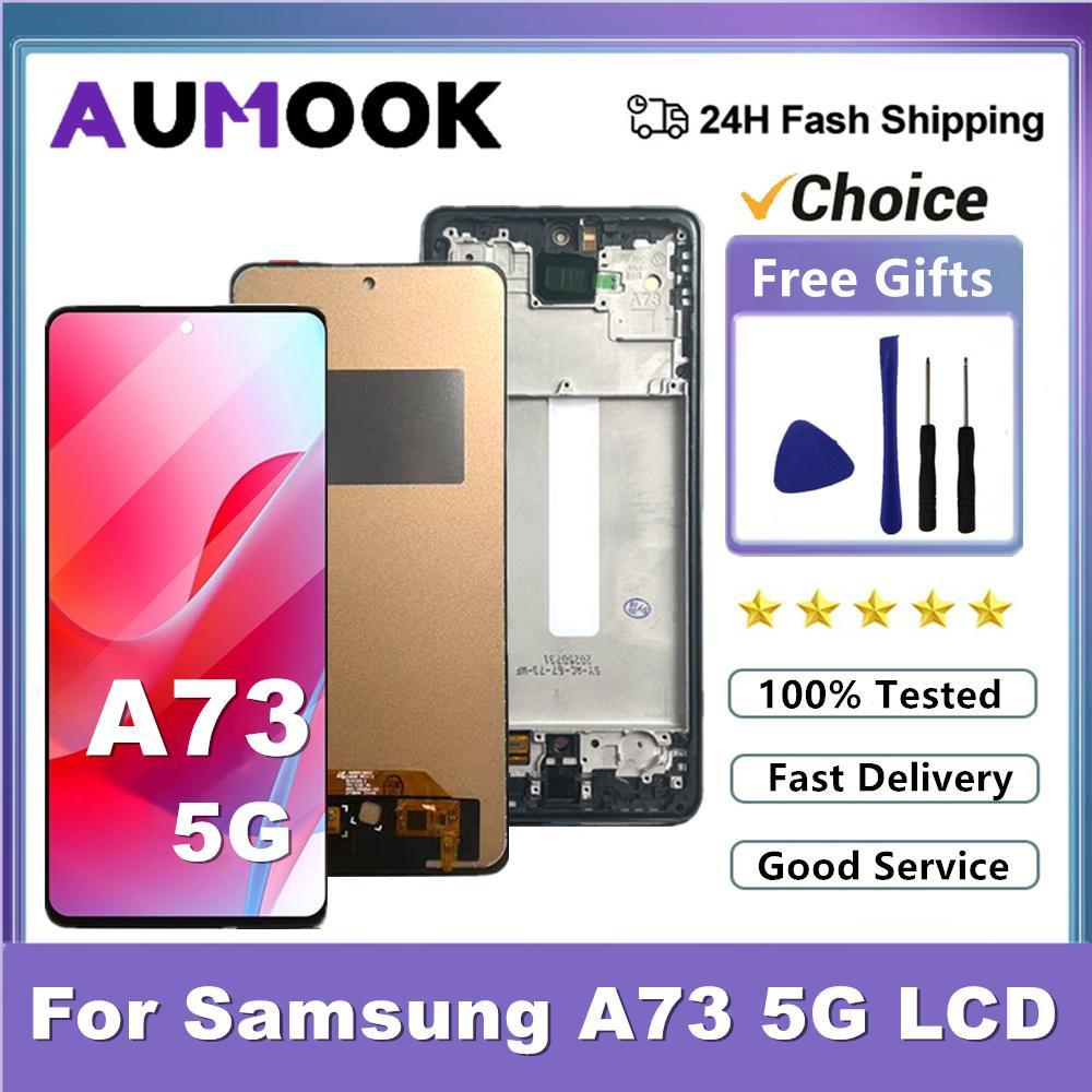 AMOLED LCD สําหรับ Samsung A73 5G A736B จอแสดงผล LCD Touch Screen Digitizer สําหรับ Samsung A73 A736