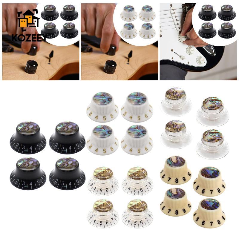 [KOZEEY] 4 ชิ้นลูกบิดกีตาร์ไฟฟ้า Universal Knob Cap Rotary Speed Volume Tone Control เปลี่ยนวัสดุ PP เหมาะสําหรับนักดนตรี Home Practice