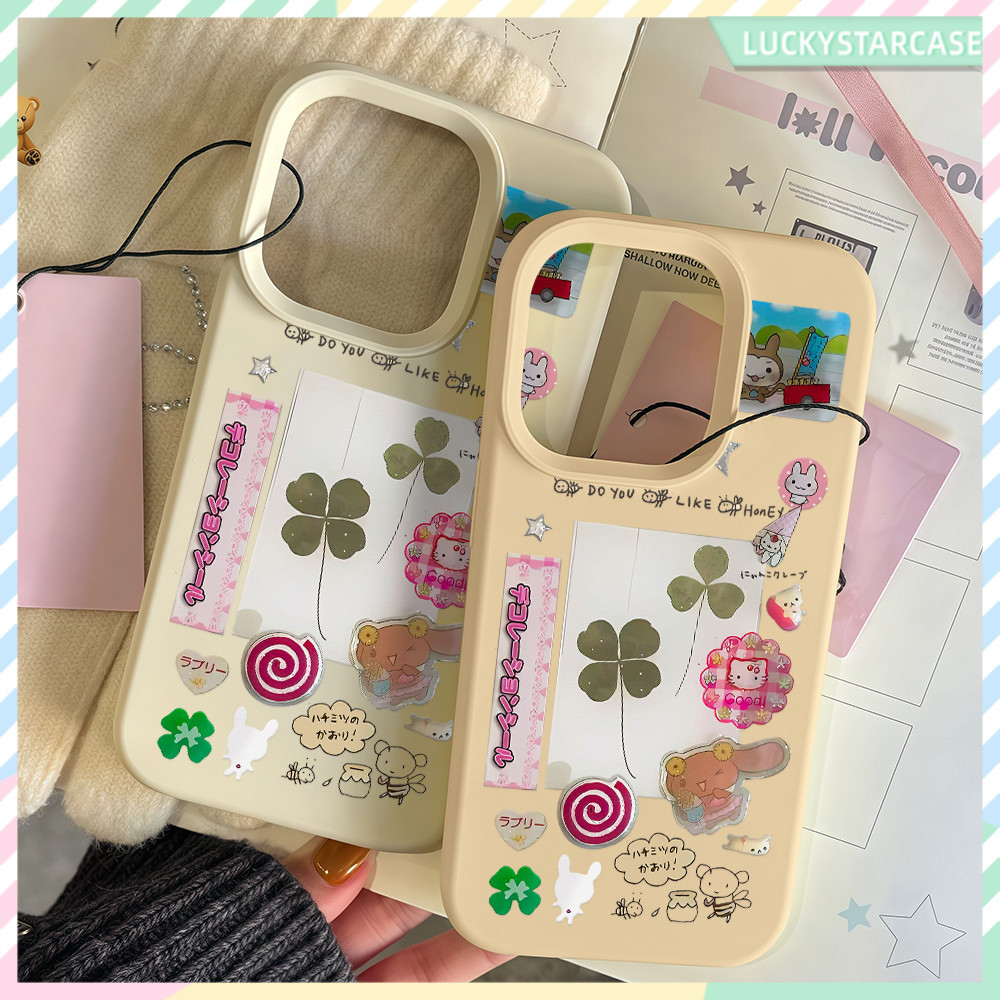 เคสไอโฟน For iPhone 11 17 16 15 12 13 14 15 Pro Max XR X XS Max 7 8 16 Plus เคสมือถือ สีพื้น การ์ตูนโคลเวอร์โชคดี Case ราคา ถูกที่สุด ดีลบีเคเค แกลเลอรีภาพที่ 8