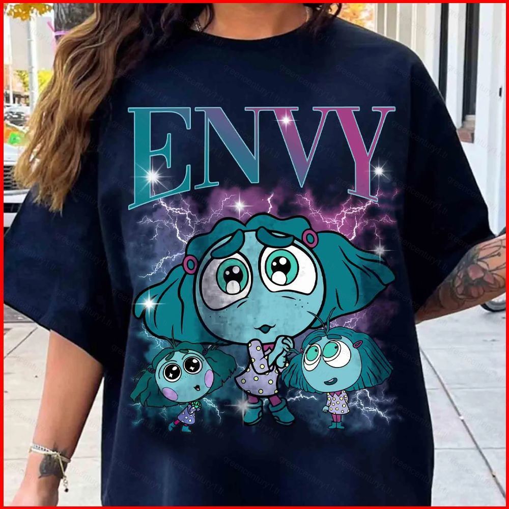 เสื้อยืด GC1 Inside Out สไตล์ Sadness Envy Anxiety จากภาพยนตร์เรื่อง Bong Bong แขนสั้น