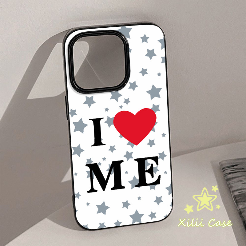 เคสไอโฟน 17เคสเงา I LOVE ME ดาว หัวใจแดง สำหรับIPhone 14 16 XR 17 air 12 15 11 13 Pro Max XS X Max 7 15 16 14 8 Plus - รูปที่ 4