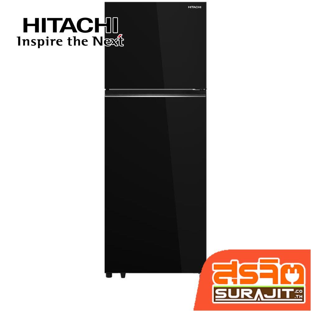 HITACHI ตู้เย็น 2 ประตู ขนาด 14.4 คิว หน้ากระจกสีดำ รุ่น HRTN6443SGBKTH (24921)