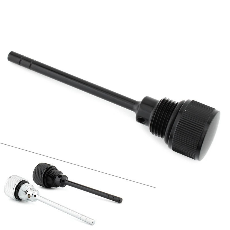 สีดํา/โครเมี่ยมรถจักรยานยนต์น้ํามัน Dipstick ถังปลั๊กสําหรับ Harley-Davidson FXDR 114 Softail Breako