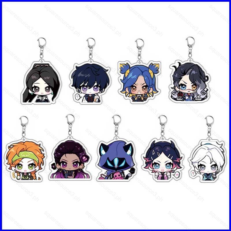 SQ3 VALORANT อะคริลิคพวงกุญแจ Cypher Clove จี้ Skye กระเป๋าอุปกรณ์เสริมเกมอะนิเมะอุปกรณ์ต่อพ่วง QS3