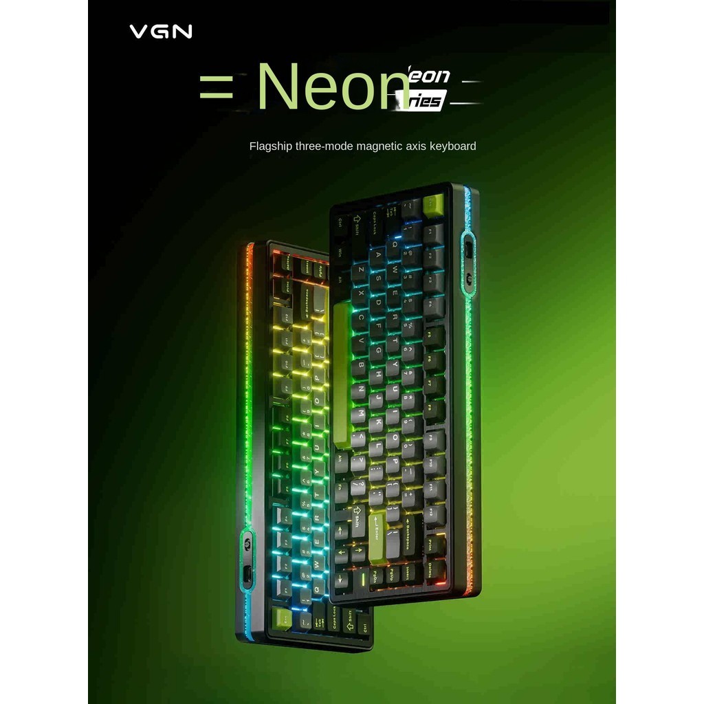 VGN Neon 75 ปะเก็น Hot-swappable RGB 8K คีย์บอร์ดแบบกลไกสวิตช์แม่เหล็ก