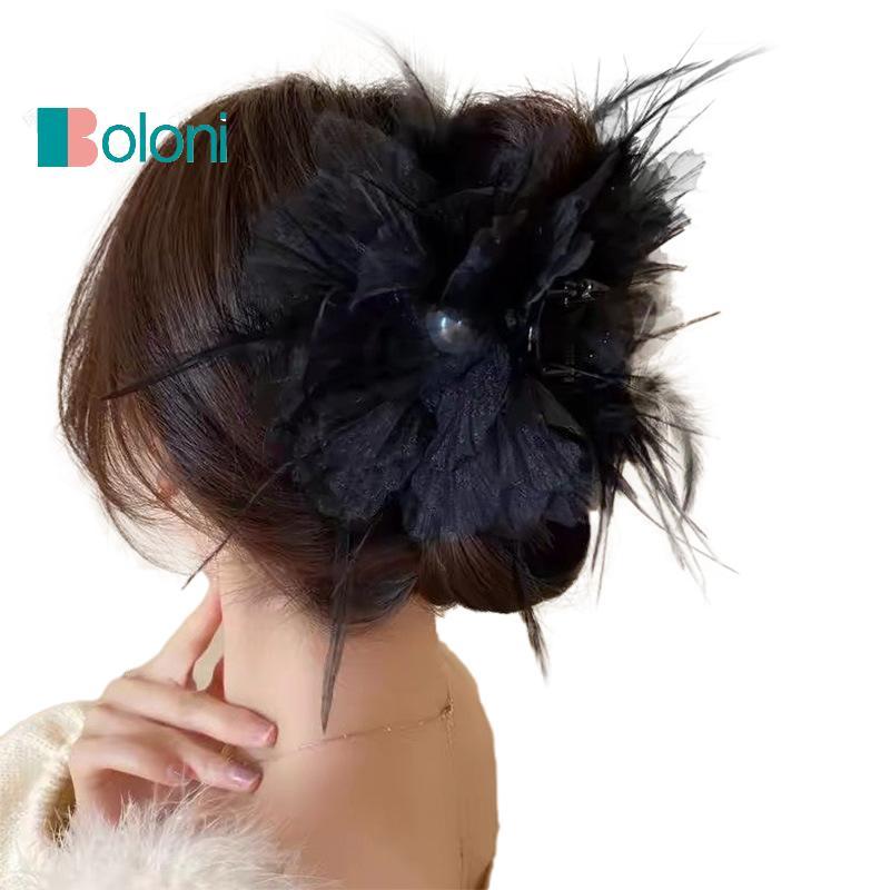 [Boloni] French Pearl Flower Clip Women Sweet Clip เครื่องประดับผม ใหม่