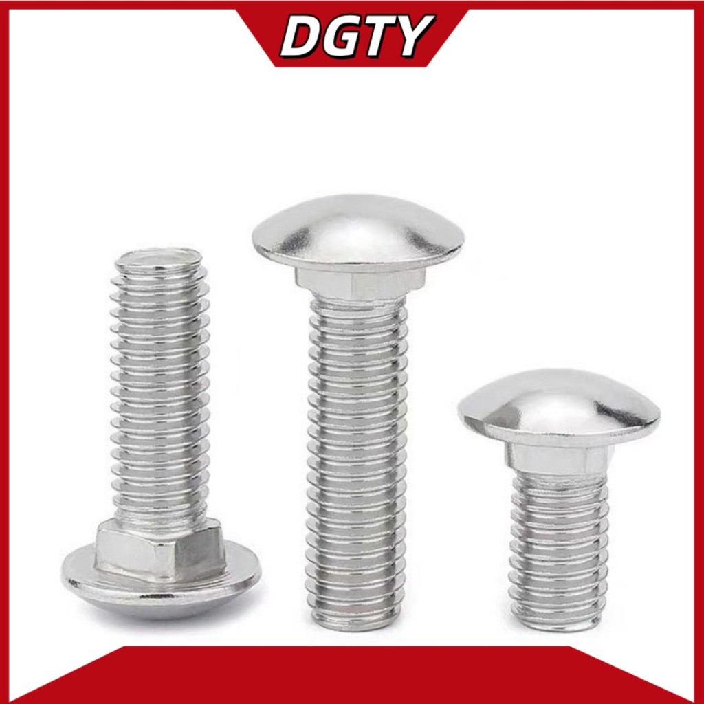 สกรู น็อต หัวกลม คอเหลี่ยม  สแตนเลส 304  M3M4M5M6M8-M12 【DTY-1】