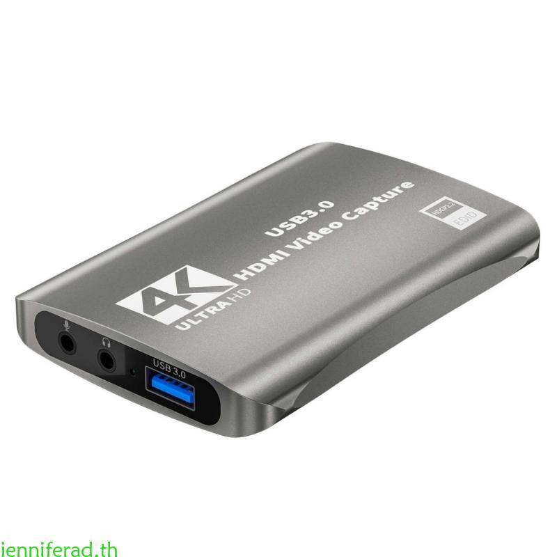 Jenniferad 4K Video Capture Card Gaming Capture Card 3 5 มม.พอร์ต 1080P 60FPS USB Capture Card USB 3