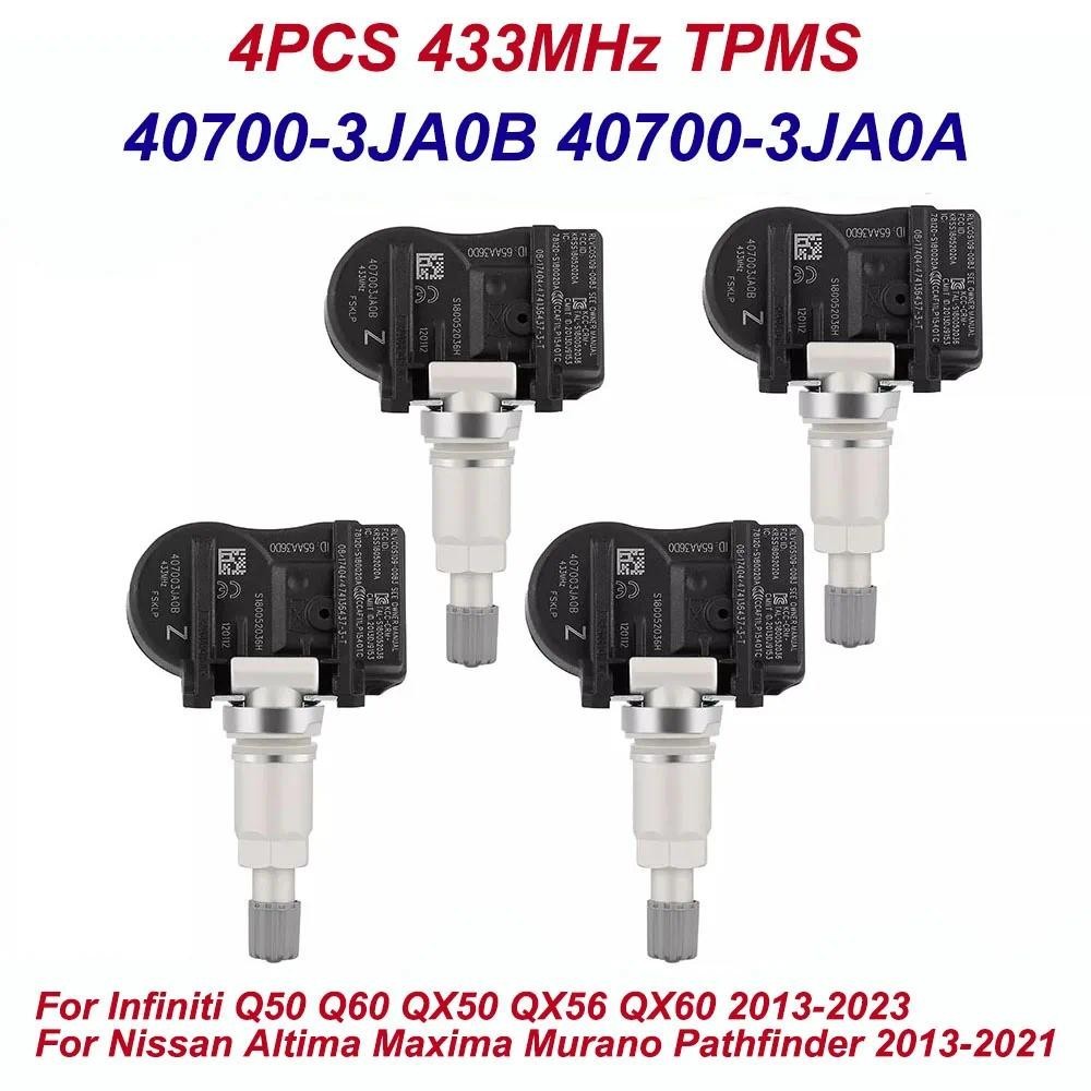 4PCS 433MHz TPMS สําหรับ Infiniti Q50 Q60 QX50 QX56 QX60 Nissan Murano Pathfinder OEM 40700-3JA0B 40