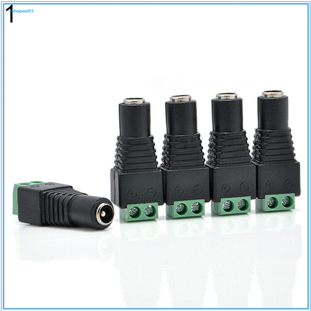 [Ky] อะแดปเตอร์เชื่อมต่อปลั๊กไฟ DC 12V 5 ชิ้นสําหรับแหล่งจ่ายไฟไฟ LED Strip 5050