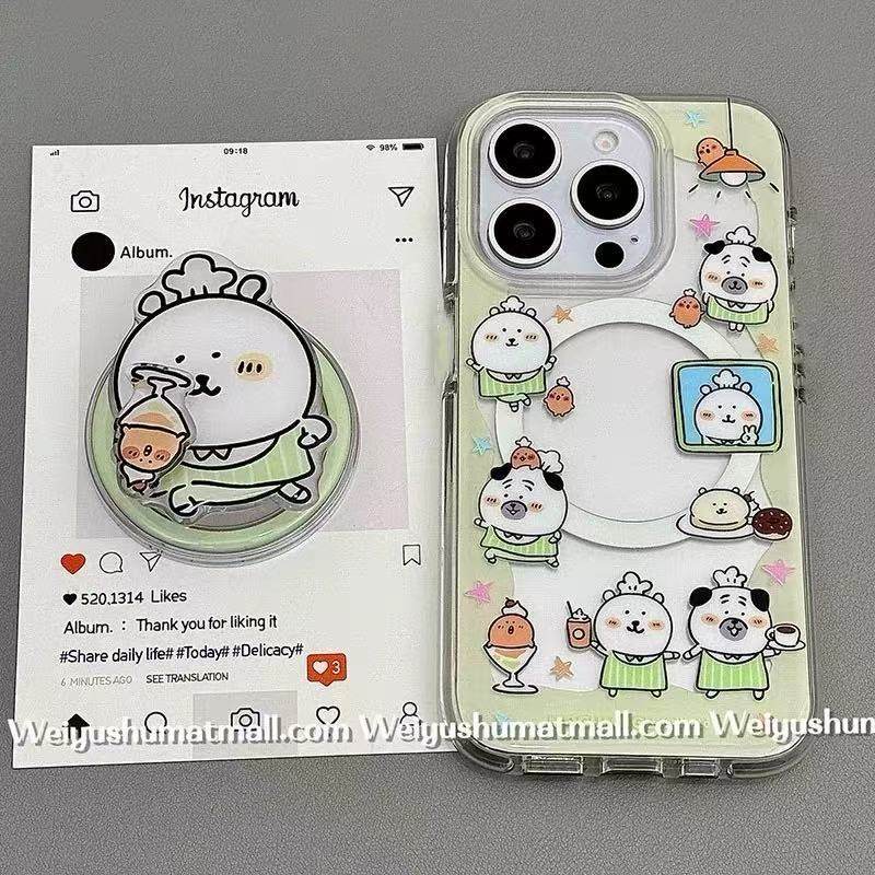 หมุนขนม Self-Laughing Bear เหมาะสําหรับ Samsung s26/25ultra เคสโทรศัพท์ s24 + น่ารัก s23fe ง่าย note