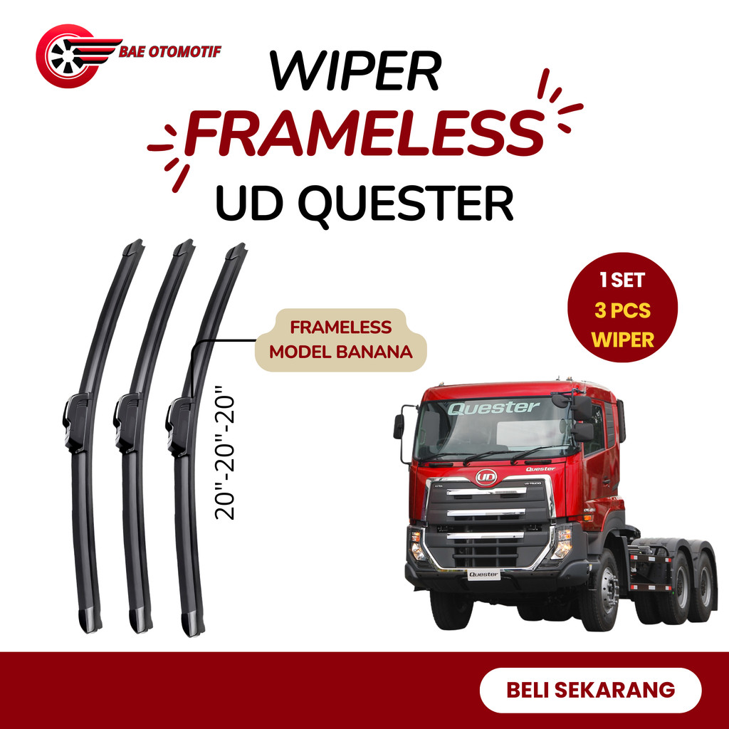 3 ชิ้น UD Quester Car Soft Frameless ใบปัดน้ําฝนรุ่นป้องกันรอยขีดข่วน