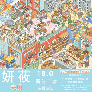 Idako [Yeon · 18.0 Series] ขนาดใหญ่ 4 ชิ้นภูมิทัศน์สติกเกอร์ซูเปอร์มาร์เก็ตปีรส Street View Workshop SS832