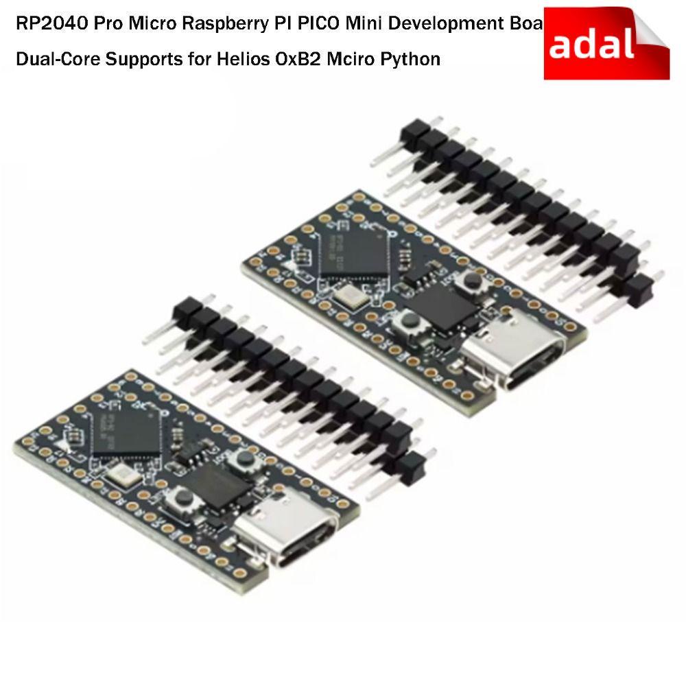 ADAL RP2040 Micro Raspberry, พลาสติก/โลหะ USB 5V PI PICO Mini Development Board, สีดํา 33 มม.* 18 มม