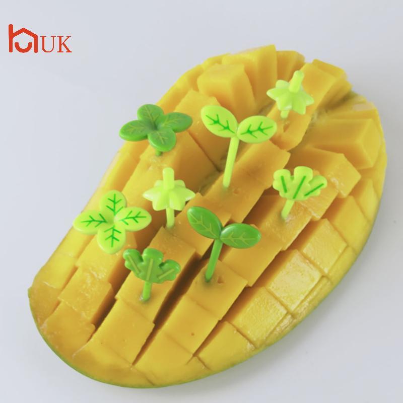UK 8pcs ผลไม้ Vork Tandenstoker Bladeren สลัดเค้กขนาดเล็ก Pis สําหรับเด็ก TH
