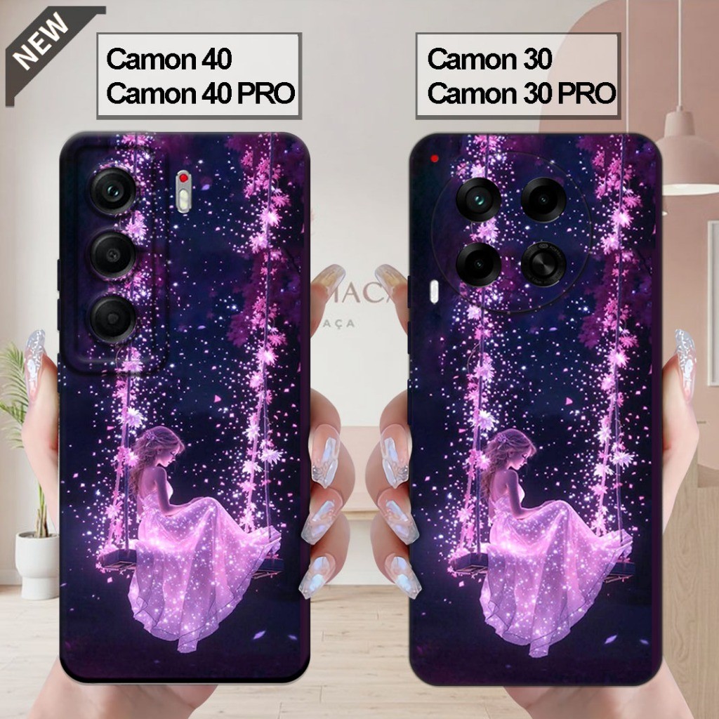 เคส Tecno CAMON 40 | CAMON 40 Pro _เคส CAMON 30 | CAMON 30 PRO - ปลอกสีดําใสยืดหยุ่น