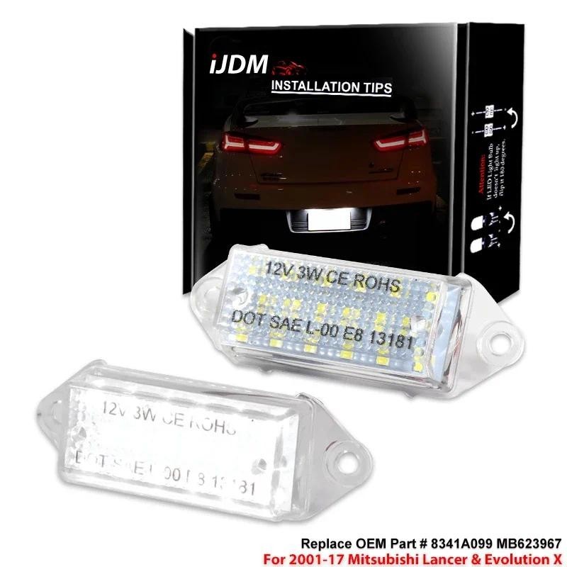 2PCS Canbus LED รถจํานวนป้ายทะเบียนสีขาวสําหรับ Mitsubishi Lancer EVO VIII 2004-2008 EVO X 2008-2018
