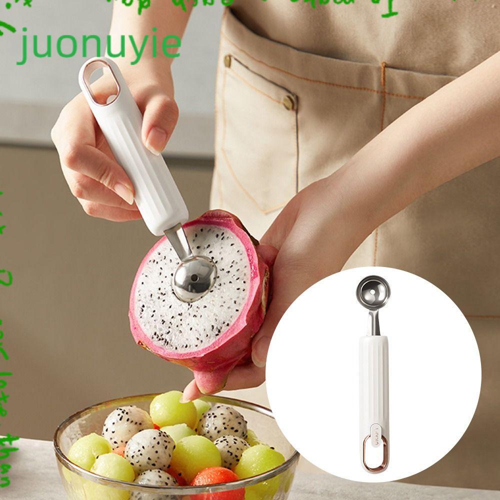 JUONUYIE ที่ตักไอศกรีมจานผลไม้สแตนเลสแตงโมผลไม้ Ball Scooper Fruit Ball Scooper