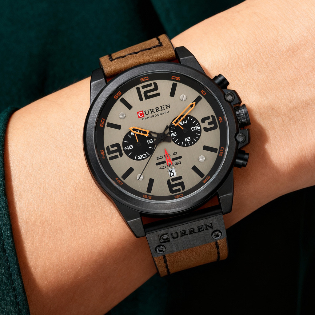 Curren/Curren นาฬิกาผู้ชายแฟชั่นนาฬิกาลําลองนักเรียนมัลติฟังก์ชั่นกองกําลังพิเศษนาฬิกาควอทซ์หน้าปัดข