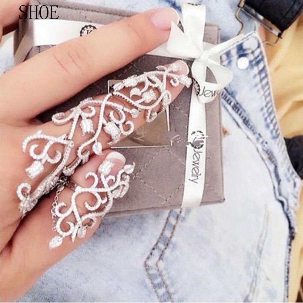 SHOE Ring Silver/Gold Rock Armor Double Knuckle