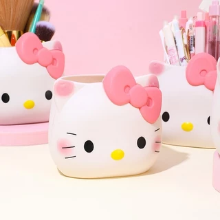 ที่ใส่ปากกา ที่ใส่แปรงแต่งหน้า ลายคิตตี้ กล่องเก็บของตั้งโต๊ะ การ์ตูน น่ารัก สำหรับนักเรียน ของขวัญ