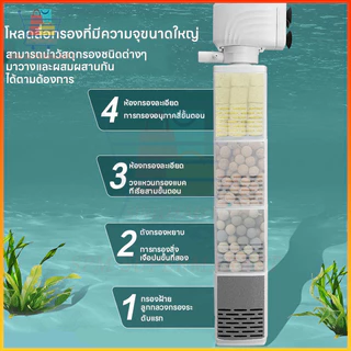 🥇4-in-1 เครื่องกรองและให้ออกซิเจนตู้ปลา กรองครบ 360°บำรุงน้ำใสสะอาด รักษาความสะอาดได้ในเครื่องเดียว ทำงานเงียบ ประหยัดไฟ