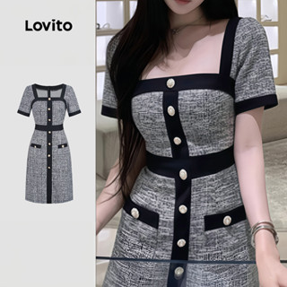 Lovito เดรสลําลองสําหรับฤดูใบไม้ผลิ/ฤดูร้อน สีเทา สําหรับผู้…