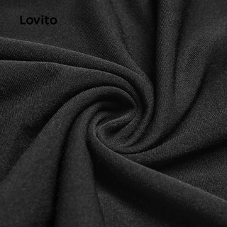 Lovito เสื้อแคชชวลทรงหลวม คอคล้องคอแบบไม่มีดีไซน์ สำหรับผู้หญิง เกาหลี อินเทรนด์ L125AD127