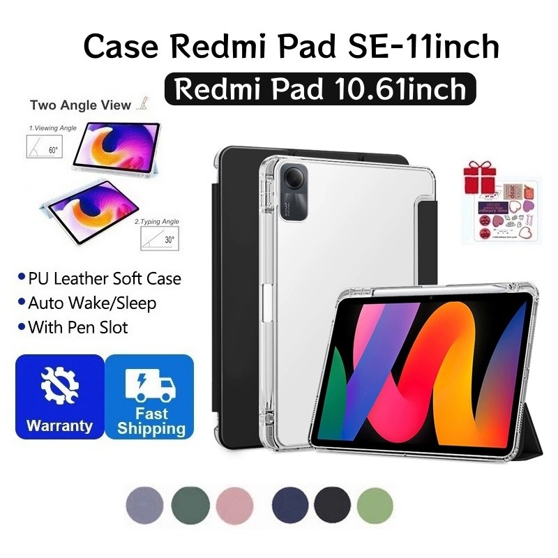 Redmi Pad SE 11 นิ้ว 2025 พร้อมช่องเสียบปากกาเคสแม่เหล็กสําหรับ Xiaomi Redmi Pad 10.61 นิ้วด้านหลังโ
