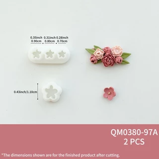 2ชิ้น/เซ็ตมินิดอกไม้รวมกันดินโพลิเมอร์ต่างหูตัดแม่พิมพ์ประณีตดอกไม้ดิน มูลด์ โพลิเมอร์ ทําเอง ดินเครื่องประดับเครื่องมือเบเกอรี่สากลตัดตาย