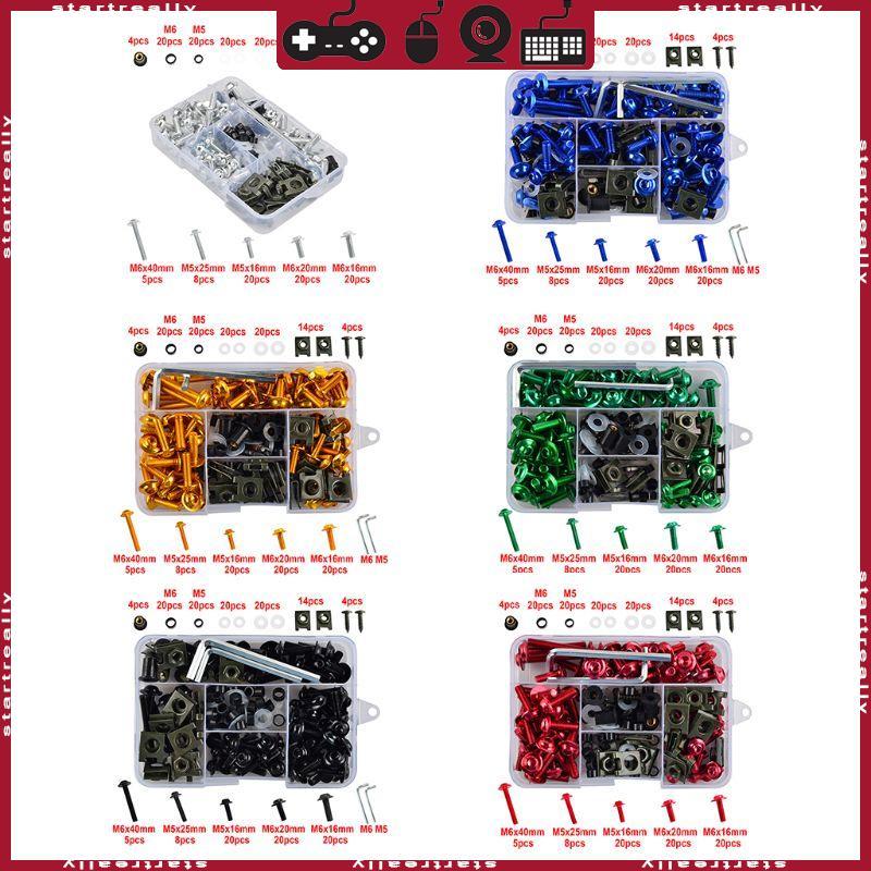 ST 177 ชิ้น Fairing Bolt ชุด CNC โลหะผสม M5 M6 ตัวยึดเหมาะสําหรับ Aprilia สําหรับ fo