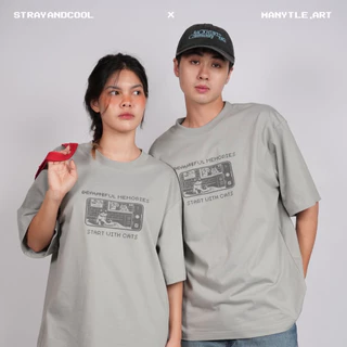 Strayandcool เสื้อยืดโอเวอร์ไซส์ "Full memories start with cats" Oversized T-shirt