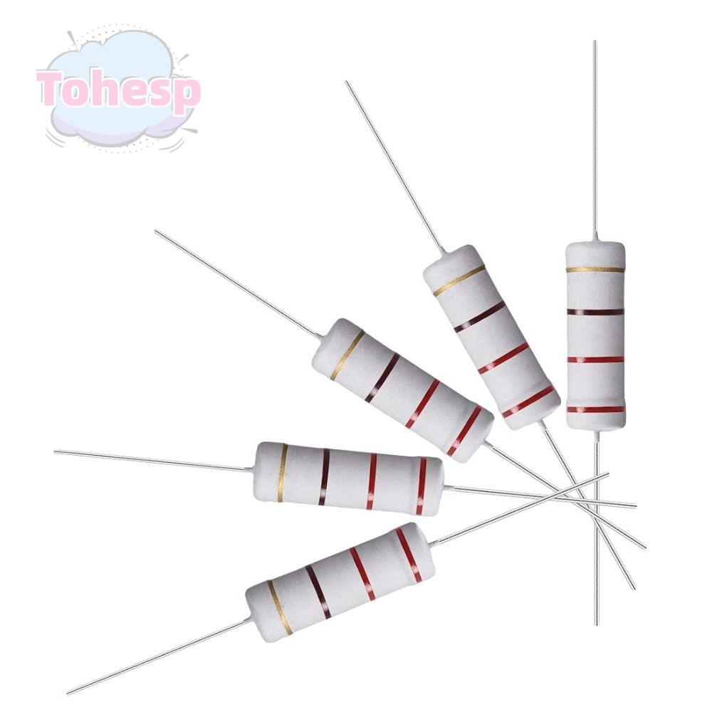 TOHESP 220 Ohm Resistor, Axial Lead Metal Oxide Film Resistor, High Precision Flame Proof 5W 5% Tole