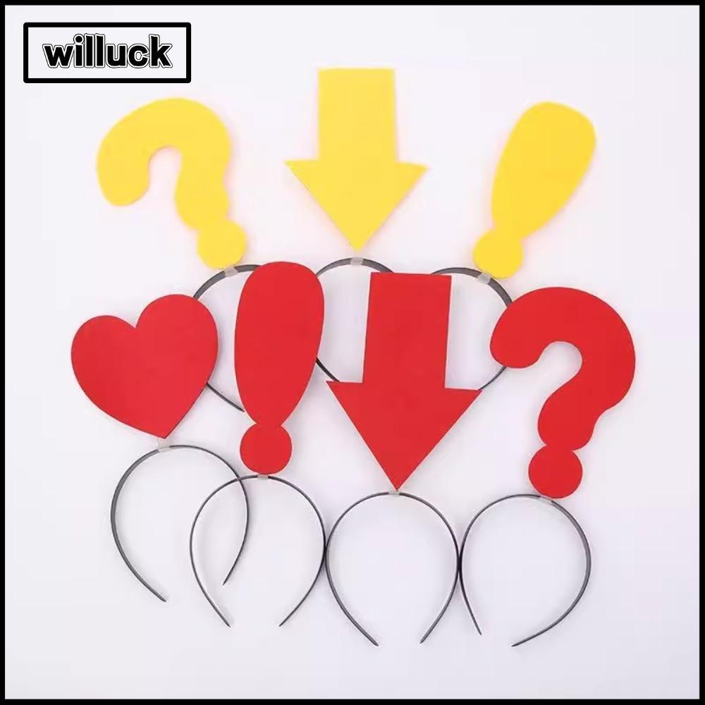 WILLUCK Concert Headwear, Question Mark Love Hairband, Funny 8.6 นิ้ว Arrow WiFi Hair Band Birthday