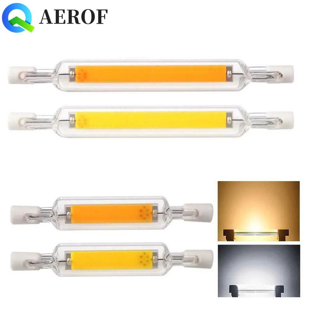 AEROF R7S หลอดโคมไฟ,หรี่แสงได้ 110v/220v COB Tube Bulb, Small 360 Glow เปลี่ยนบาร์