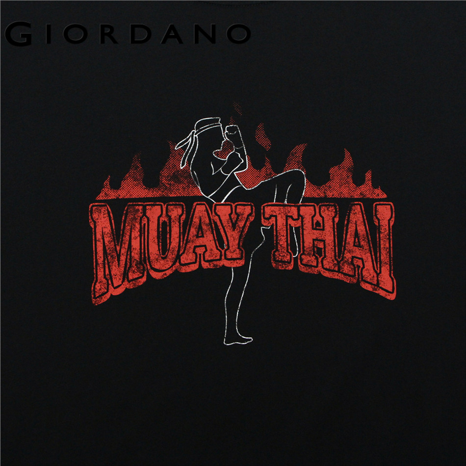 GIORDANO เสื้อยืดผู้ชาย Men’s Muay Thai Printed Tee 01096349 ราคา ถูกที่สุด ดีลบีเคเค แกลเลอรีภาพที่ 4